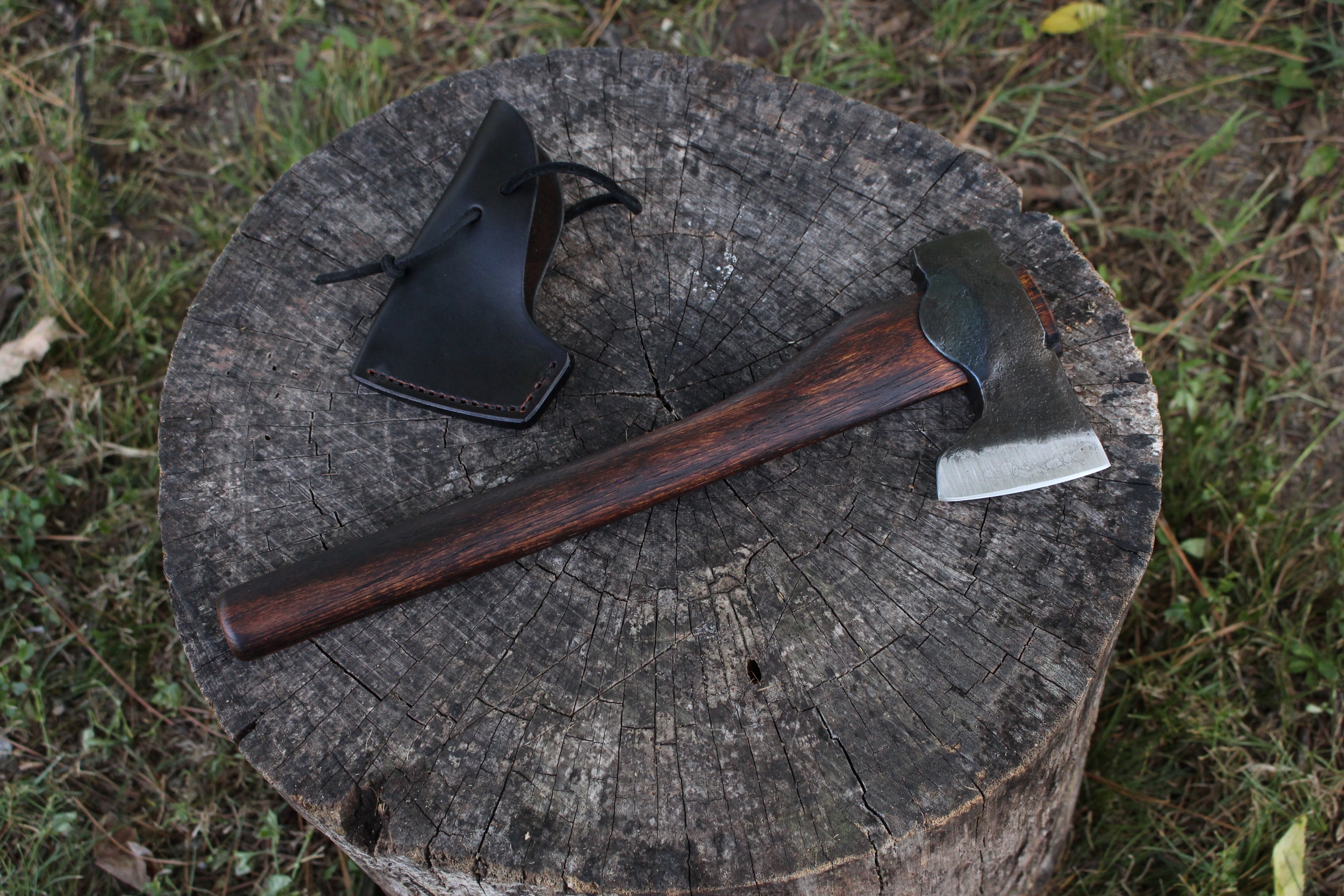 handmade, usa made, usa made axe, hatchet, chopping, wood chopping, outdoor, outdoorsman, survival, backwoodsman, hickory, axe made in america, axes made in the usa, ike bullington, wolf valley forge, valley forge, pack axe, back packing, camping, trail axe, hunting axe, trappers axe, camp axe, bush axe, belt axe, pack axe, leather shoulder rig, chopping axe, leather axe carrier, shoulder sling for axe, carpenter's axe, Wolf Valley Forge, Wolf Valley Forge axe release, Axe Wax, haversack, go back, man purse, man bag, canvas bag, reenactor, reenacting