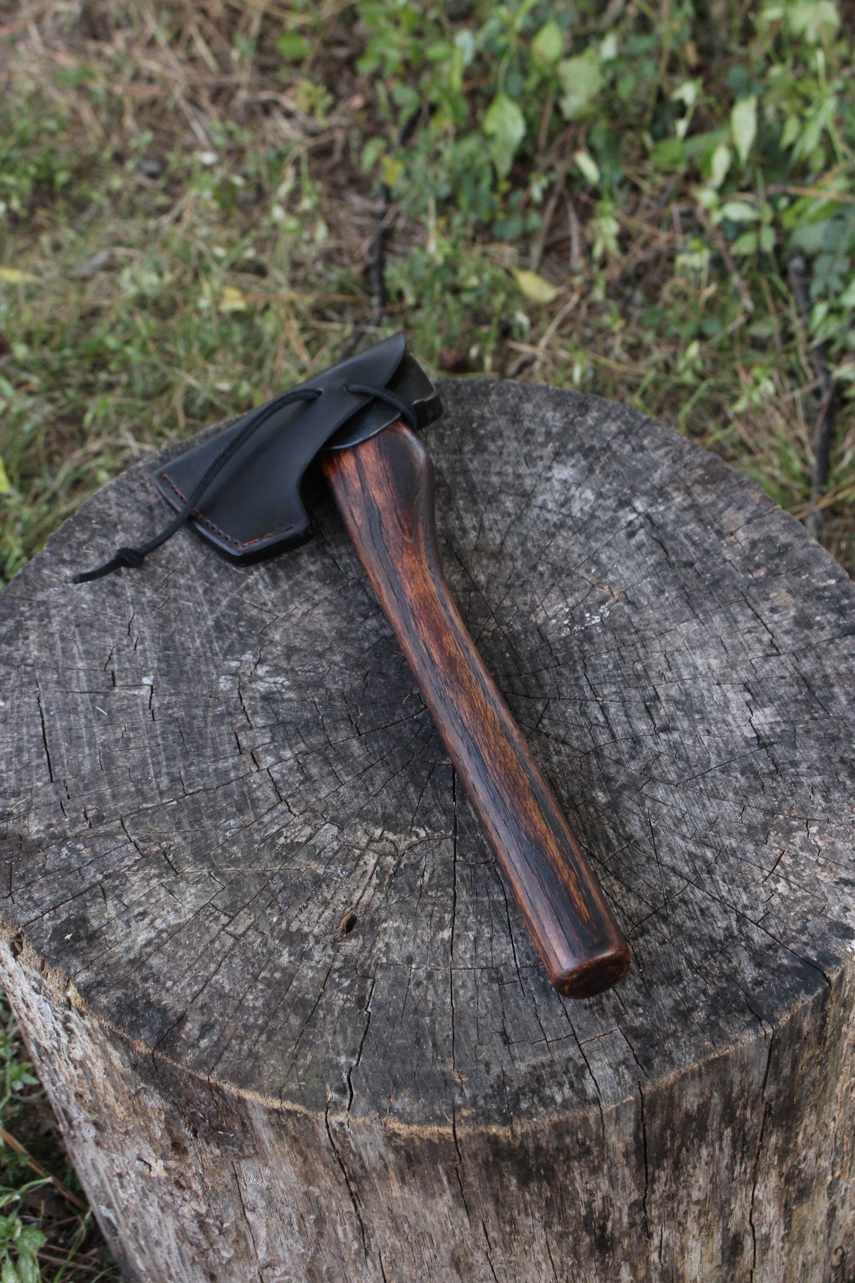 handmade, usa made, usa made axe, hatchet, chopping, wood chopping, outdoor, outdoorsman, survival, backwoodsman, hickory, axe made in america, axes made in the usa, ike bullington, wolf valley forge, valley forge, pack axe, back packing, camping, trail axe, hunting axe, trappers axe, camp axe, bush axe, belt axe, pack axe, leather shoulder rig, chopping axe, leather axe carrier, shoulder sling for axe, carpenter's axe, Wolf Valley Forge, Wolf Valley Forge axe release, Axe Wax, haversack, go back, man purse, man bag, canvas bag, reenactor, reenacting