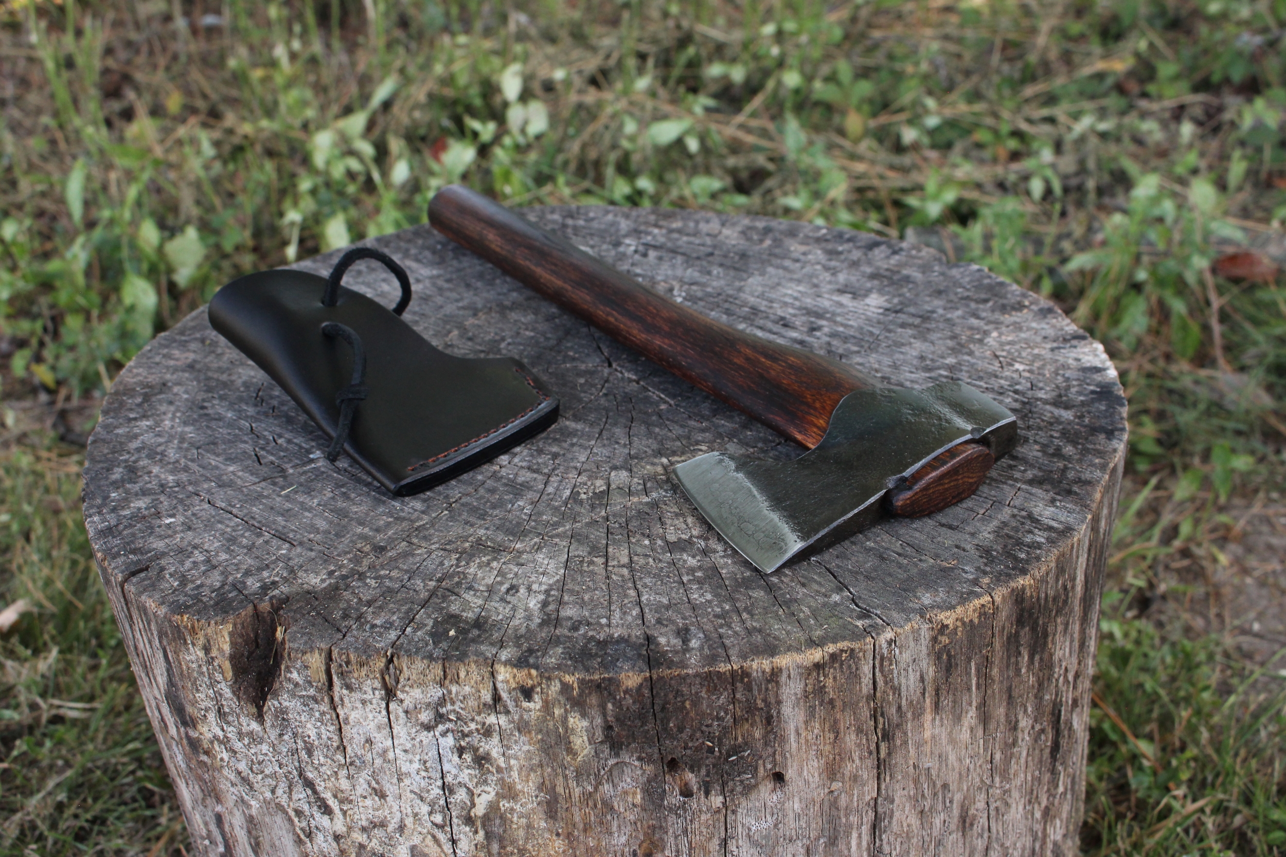 handmade, usa made, usa made axe, hatchet, chopping, wood chopping, outdoor, outdoorsman, survival, backwoodsman, hickory, axe made in america, axes made in the usa, ike bullington, wolf valley forge, valley forge, pack axe, back packing, camping, trail axe, hunting axe, trappers axe, camp axe, bush axe, belt axe, pack axe, leather shoulder rig, chopping axe, leather axe carrier, shoulder sling for axe, carpenter's axe, Wolf Valley Forge, Wolf Valley Forge axe release, Axe Wax, haversack, go back, man purse, man bag, canvas bag, reenactor, reenacting