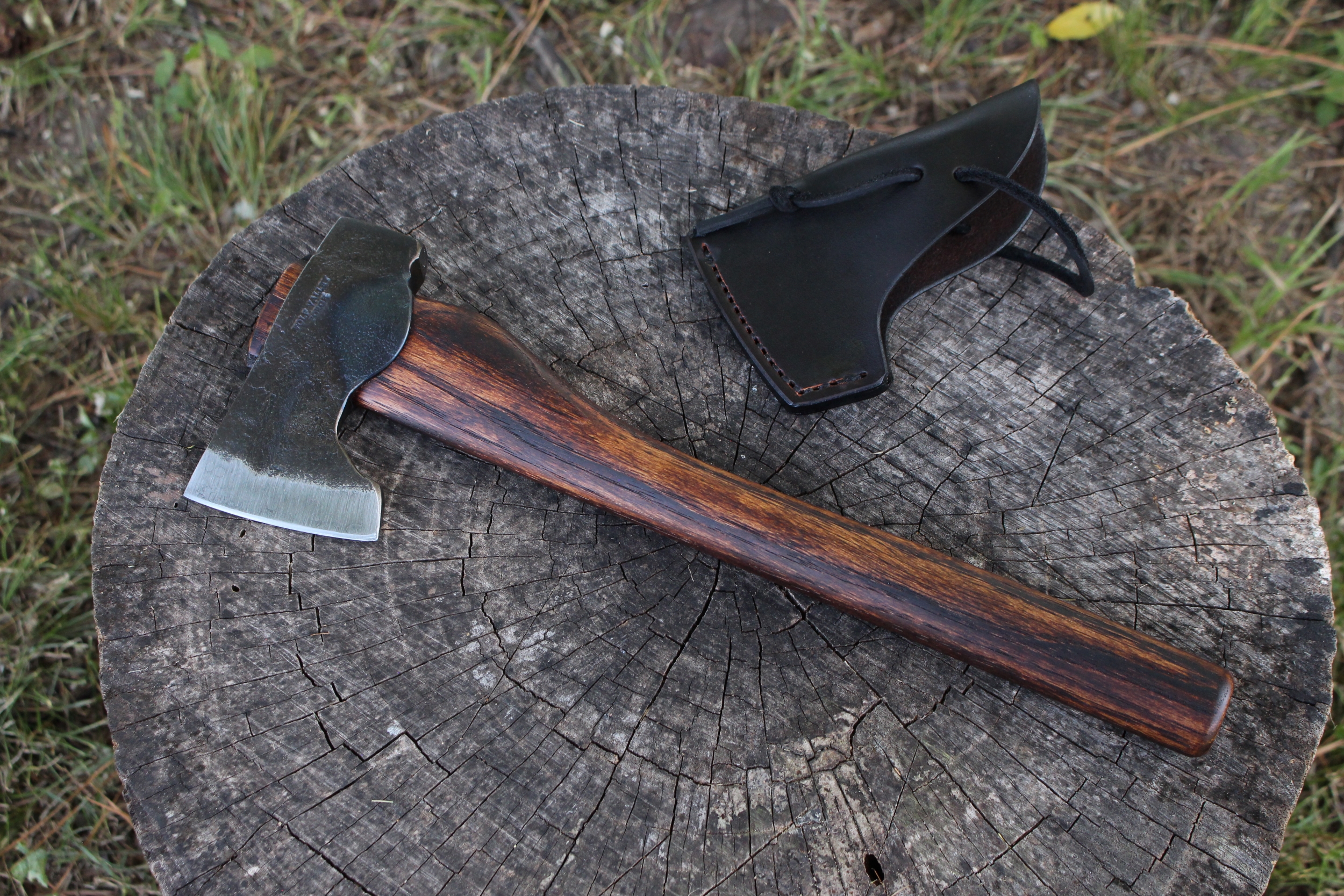 handmade, usa made, usa made axe, hatchet, chopping, wood chopping, outdoor, outdoorsman, survival, backwoodsman, hickory, axe made in america, axes made in the usa, ike bullington, wolf valley forge, valley forge, pack axe, back packing, camping, trail axe, hunting axe, trappers axe, camp axe, bush axe, belt axe, pack axe, leather shoulder rig, chopping axe, leather axe carrier, shoulder sling for axe, carpenter's axe, Wolf Valley Forge, Wolf Valley Forge axe release, Axe Wax, haversack, go back, man purse, man bag, canvas bag, reenactor, reenacting