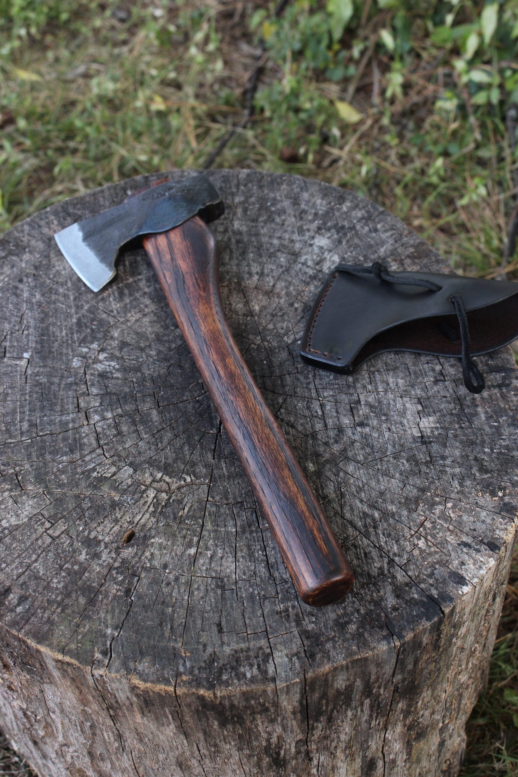 handmade, usa made, usa made axe, hatchet, chopping, wood chopping, outdoor, outdoorsman, survival, backwoodsman, hickory, axe made in america, axes made in the usa, ike bullington, wolf valley forge, valley forge, pack axe, back packing, camping, trail axe, hunting axe, trappers axe, camp axe, bush axe, belt axe, pack axe, leather shoulder rig, chopping axe, leather axe carrier, shoulder sling for axe, carpenter's axe, Wolf Valley Forge, Wolf Valley Forge axe release, Axe Wax, haversack, go back, man purse, man bag, canvas bag, reenactor, reenacting