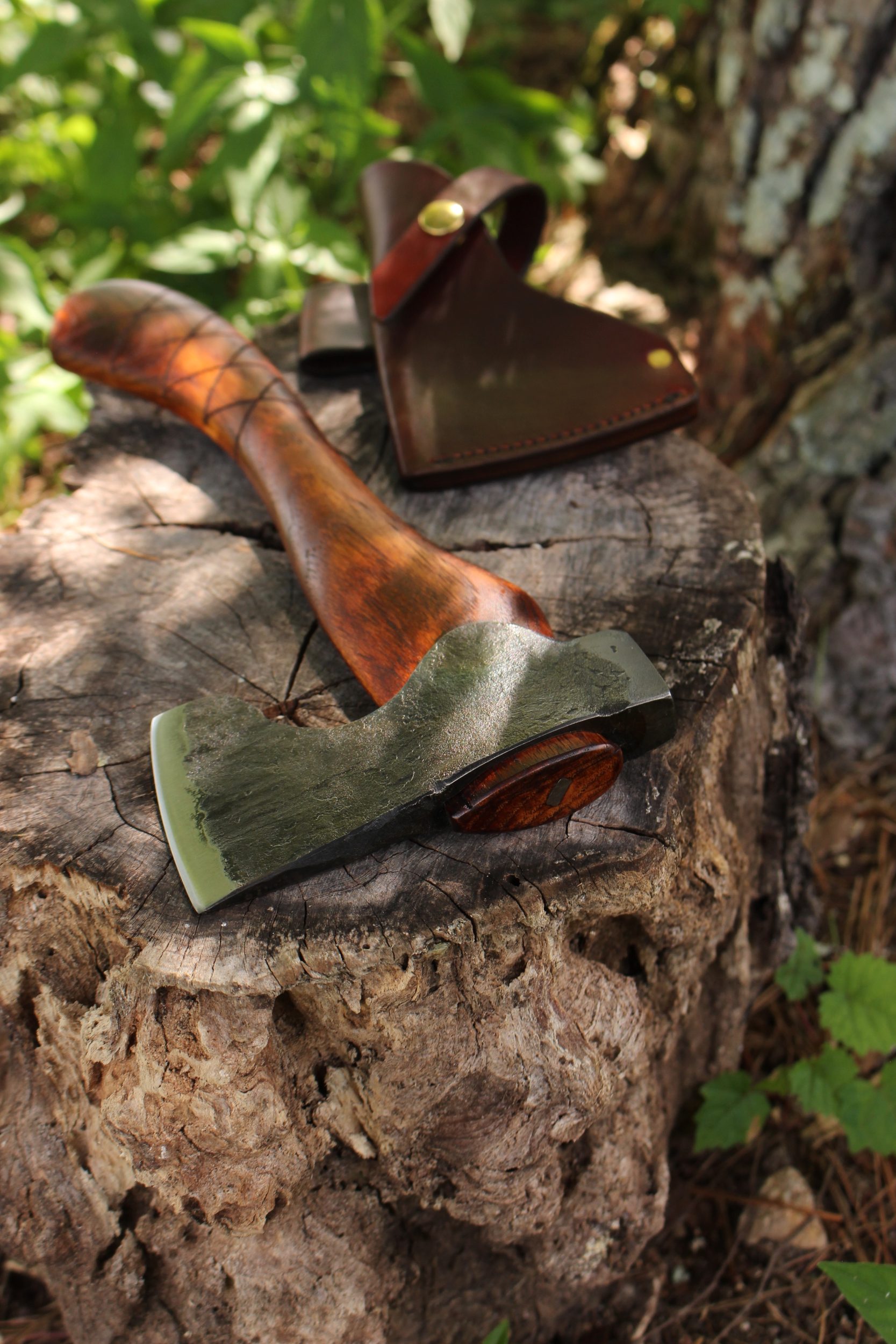 handmade, usa made, usa made axe, hatchet, chopping, wood chopping, outdoor, outdoorsman, survival, backwoodsman, hickory, axe made in america, axes made in the usa, ike bullington, wolf valley forge, valley forge, pack axe, back packing, camping, trail axe, hunting axe, trappers axe, camp axe, bush axe, belt axe, pack axe, leather shoulder rig, chopping axe, leather axe carrier, shoulder sling for axe, carpenter's axe, Wolf Valley Forge, Wolf Valley Forge axe release, Axe Wax, haversack, go back, man purse, man bag, canvas bag, reenactor, reenacting