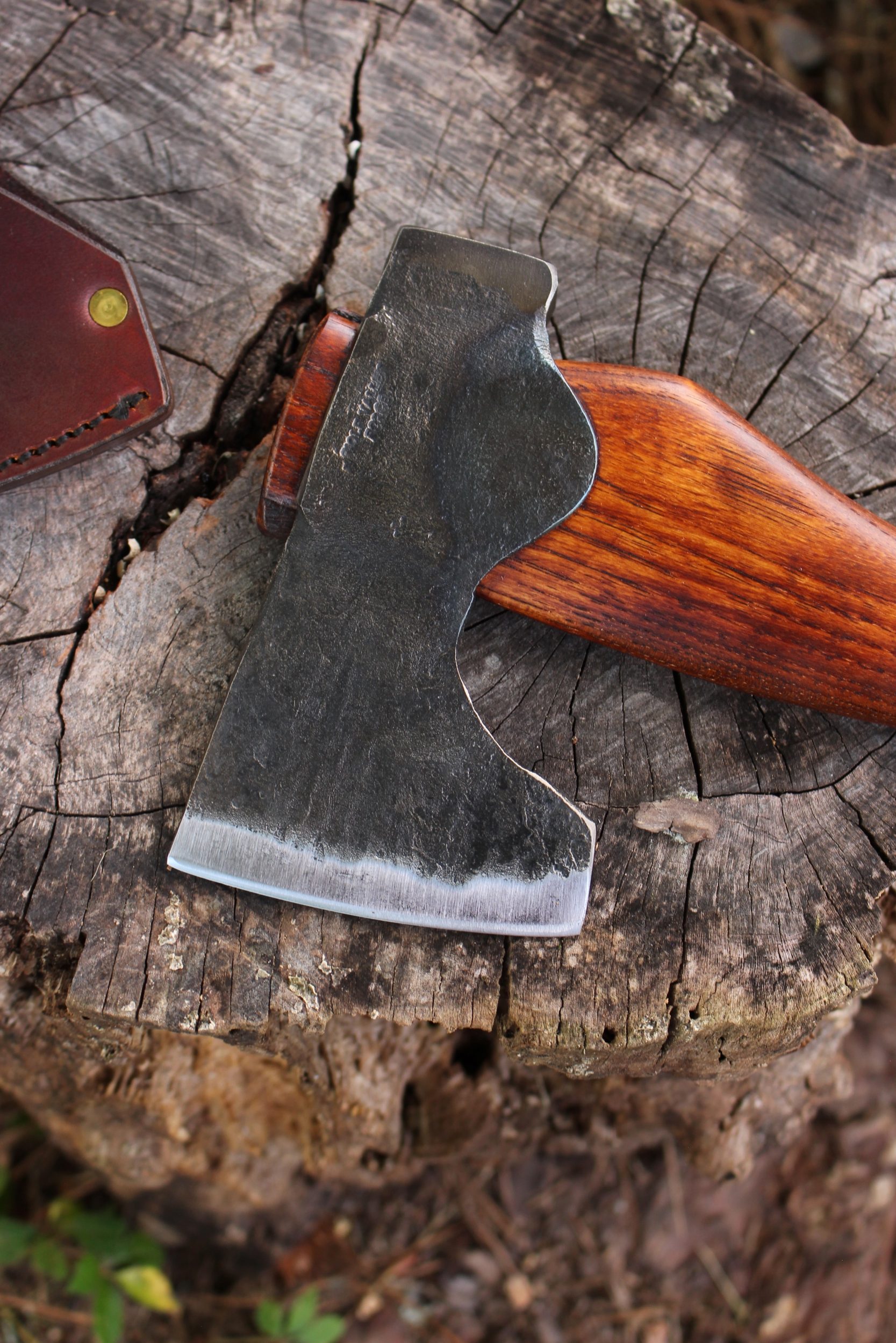 handmade, usa made, usa made axe, hatchet, chopping, wood chopping, outdoor, outdoorsman, survival, backwoodsman, hickory, axe made in america, axes made in the usa, ike bullington, wolf valley forge, valley forge, pack axe, back packing, camping, trail axe, hunting axe, trappers axe, camp axe, bush axe, belt axe, pack axe, leather shoulder rig, chopping axe, leather axe carrier, shoulder sling for axe, carpenter's axe, Wolf Valley Forge, Wolf Valley Forge axe release, Axe Wax, haversack, go back, man purse, man bag, canvas bag, reenactor, reenacting