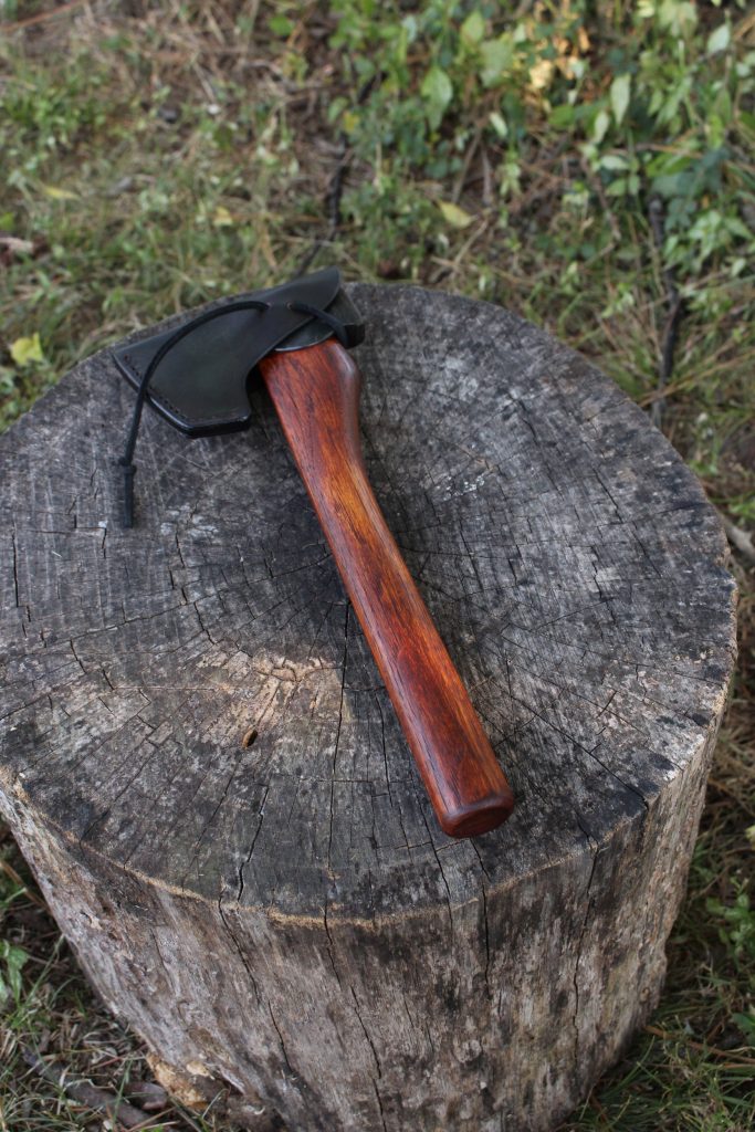 handmade, usa made, usa made axe, hatchet, chopping, wood chopping, outdoor, outdoorsman, survival, backwoodsman, hickory, axe made in america, axes made in the usa, ike bullington, wolf valley forge, valley forge, pack axe, back packing, camping, trail axe, hunting axe, trappers axe, camp axe, bush axe, belt axe, pack axe, leather shoulder rig, chopping axe, leather axe carrier, shoulder sling for axe, carpenter's axe, Wolf Valley Forge, Wolf Valley Forge axe release, Axe Wax, haversack, go back, man purse, man bag, canvas bag, reenactor, reenacting
