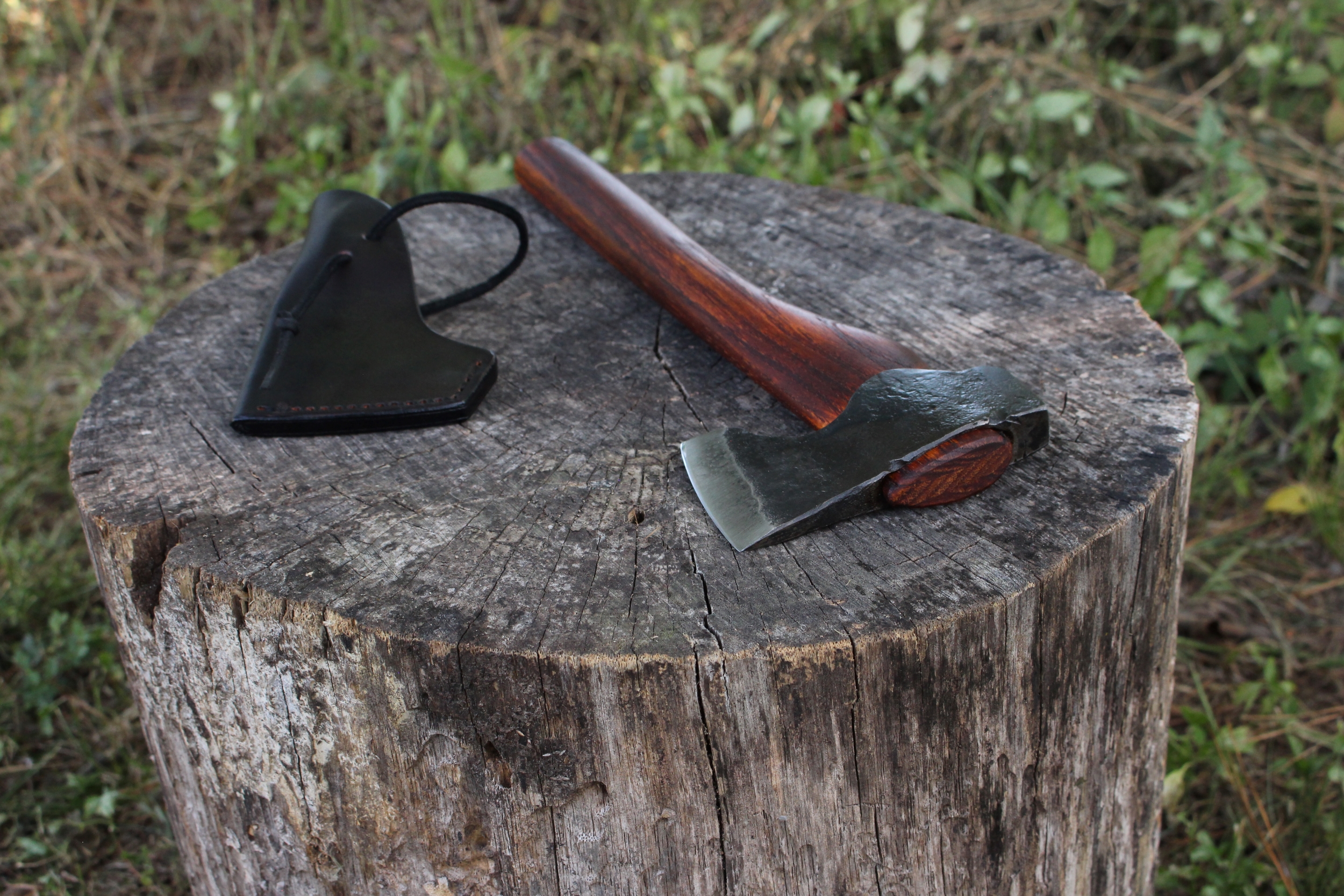 handmade, usa made, usa made axe, hatchet, chopping, wood chopping, outdoor, outdoorsman, survival, backwoodsman, hickory, axe made in america, axes made in the usa, ike bullington, wolf valley forge, valley forge, pack axe, back packing, camping, trail axe, hunting axe, trappers axe, camp axe, bush axe, belt axe, pack axe, leather shoulder rig, chopping axe, leather axe carrier, shoulder sling for axe, carpenter's axe, Wolf Valley Forge, Wolf Valley Forge axe release, Axe Wax, haversack, go back, man purse, man bag, canvas bag, reenactor, reenacting