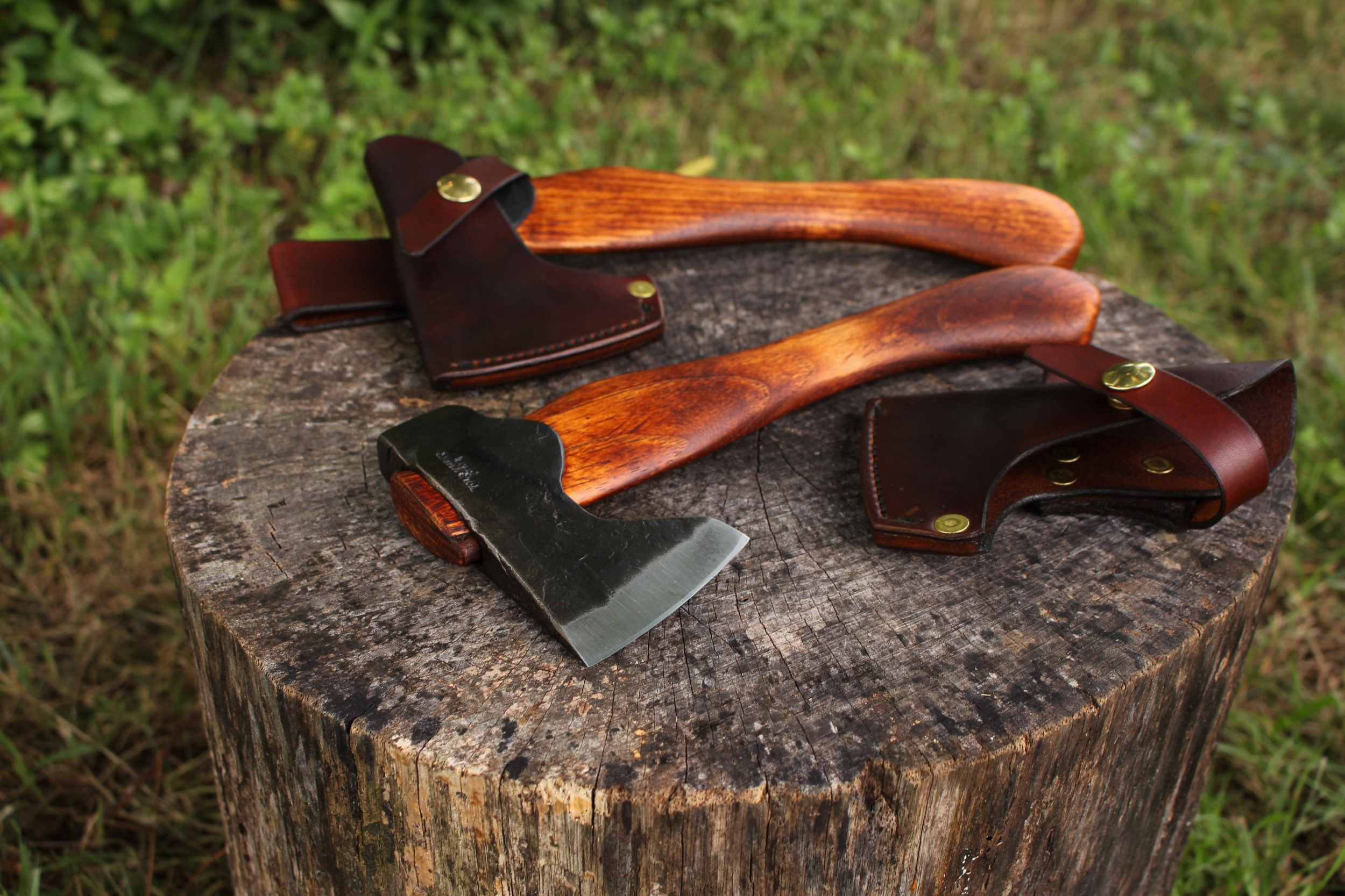 handmade, usa made, usa made axe, hatchet, chopping, wood chopping, outdoor, outdoorsman, survival, backwoodsman, hickory, axe made in america, axes made in the usa, ike bullington, wolf valley forge, valley forge, pack axe, back packing, camping, trail axe, hunting axe, trappers axe, camp axe, bush axe, belt axe, pack axe, leather shoulder rig, chopping axe, leather axe carrier, shoulder sling for axe, carpenter's axe, Wolf Valley Forge, Wolf Valley Forge axe release, Axe Wax, haversack, go back, man purse, man bag, canvas bag, reenactor, reenacting