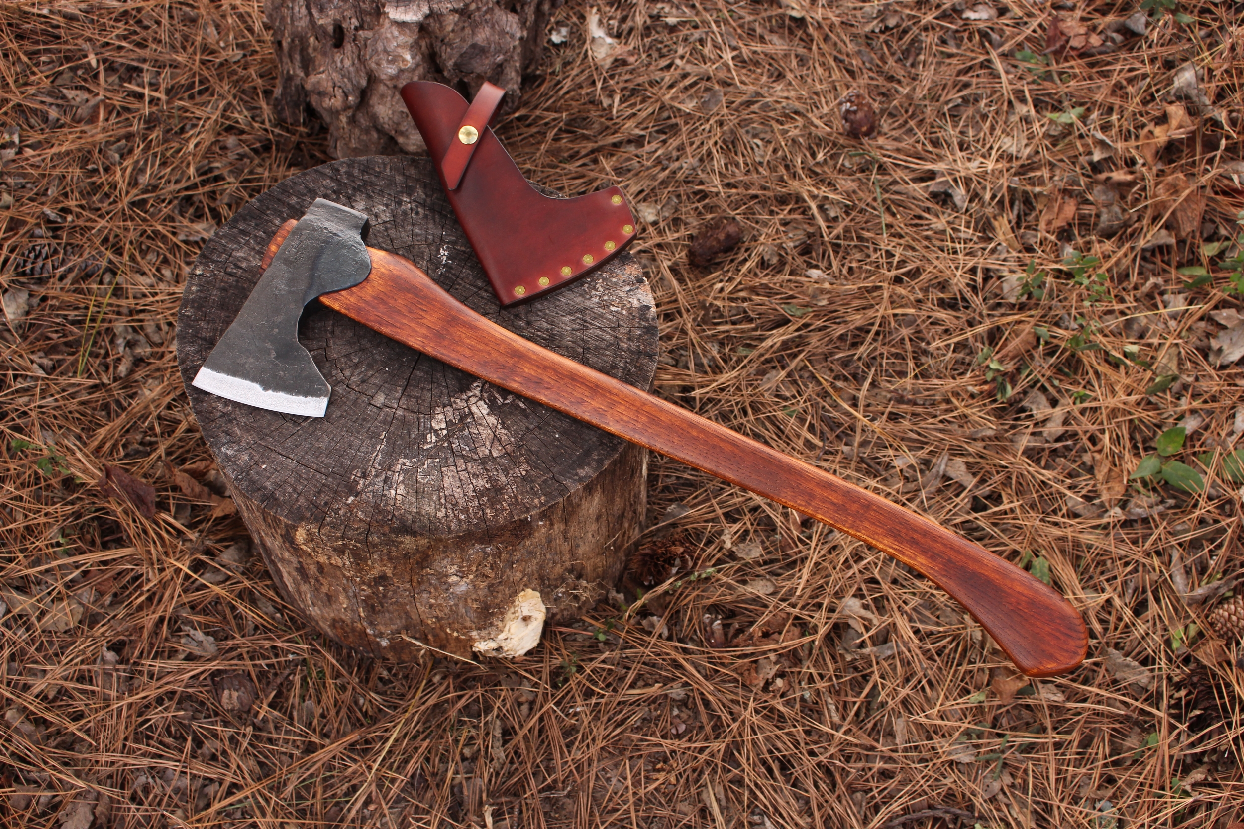 handmade, usa made, usa made axe, hatchet, chopping, wood chopping, outdoor, outdoorsman, survival, backwoodsman, hickory, axe made in america, axes made in the usa, ike bullington, wolf valley forge, valley forge, pack axe, back packing, camping, trail axe, hunting axe, trappers axe, camp axe, bush axe, belt axe, pack axe, leather shoulder rig, chopping axe, leather axe carrier, shoulder sling for axe, carpenter's axe, Wolf Valley Forge, Wolf Valley Forge axe release, Axe Wax, haversack, go back, man purse, man bag, canvas bag, reenactor, reenacting