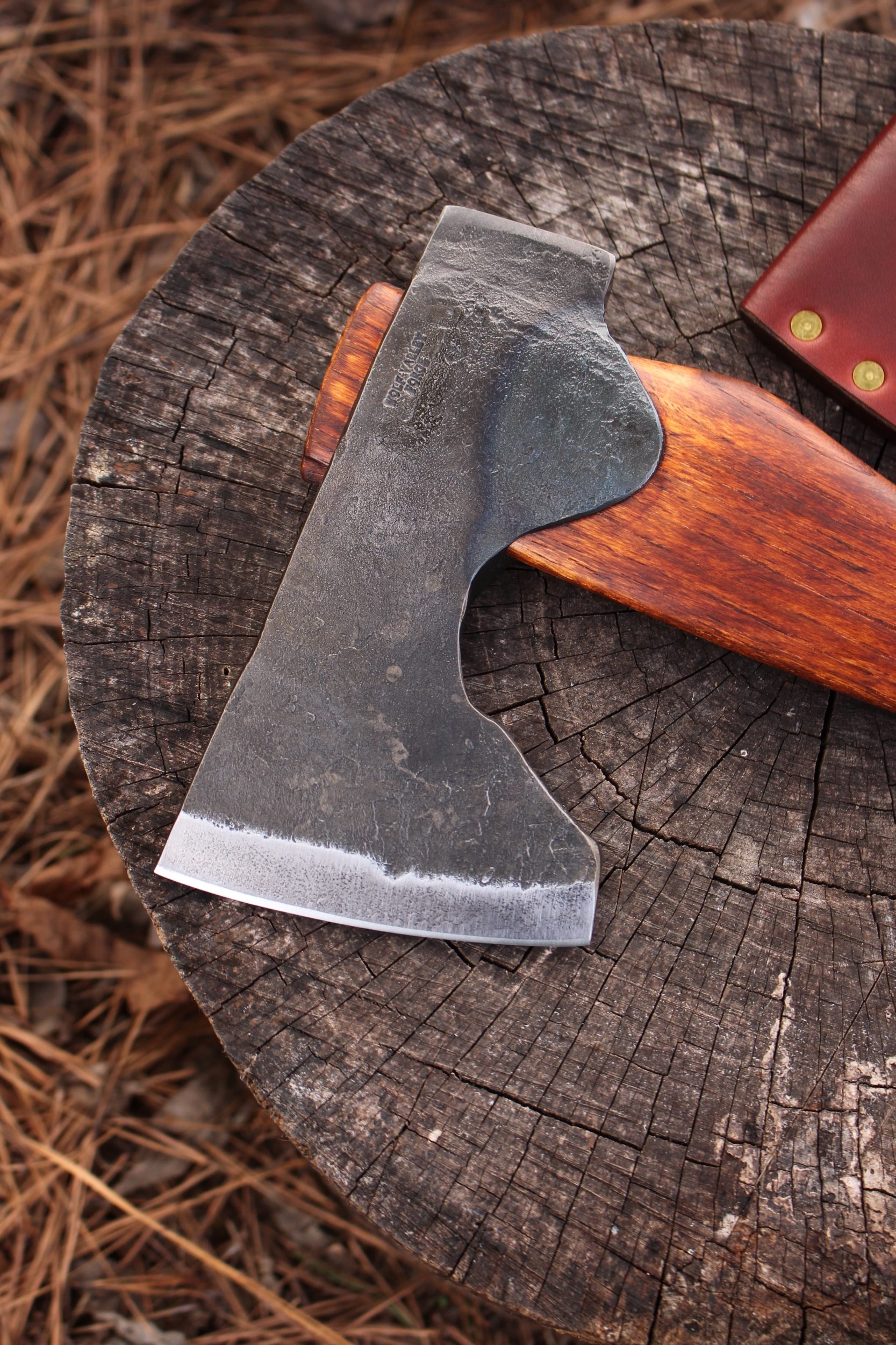 handmade, usa made, usa made axe, hatchet, chopping, wood chopping, outdoor, outdoorsman, survival, backwoodsman, hickory, axe made in america, axes made in the usa, ike bullington, wolf valley forge, valley forge, pack axe, back packing, camping, trail axe, hunting axe, trappers axe, camp axe, bush axe, belt axe, pack axe, leather shoulder rig, chopping axe, leather axe carrier, shoulder sling for axe, carpenter's axe, Wolf Valley Forge, Wolf Valley Forge axe release, Axe Wax, haversack, go back, man purse, man bag, canvas bag, reenactor, reenacting