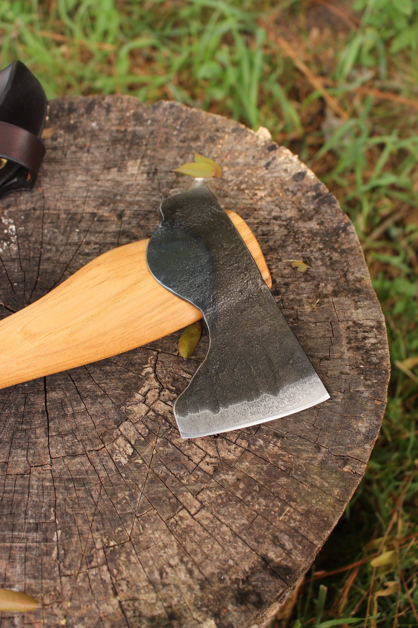 handmade, usa made, usa made axe, hatchet, chopping, wood chopping, outdoor, outdoorsman, survival, backwoodsman, hickory, axe made in america, axes made in the usa, ike bullington, wolf valley forge, valley forge, pack axe, back packing, camping, trail axe, hunting axe, trappers axe, camp axe, bush axe, belt axe, pack axe, leather shoulder rig, chopping axe, leather axe carrier, shoulder sling for axe, carpenter's axe, Wolf Valley Forge, Wolf Valley Forge axe release, Axe Wax, haversack, go back, man purse, man bag, canvas bag, reenactor, reenacting
