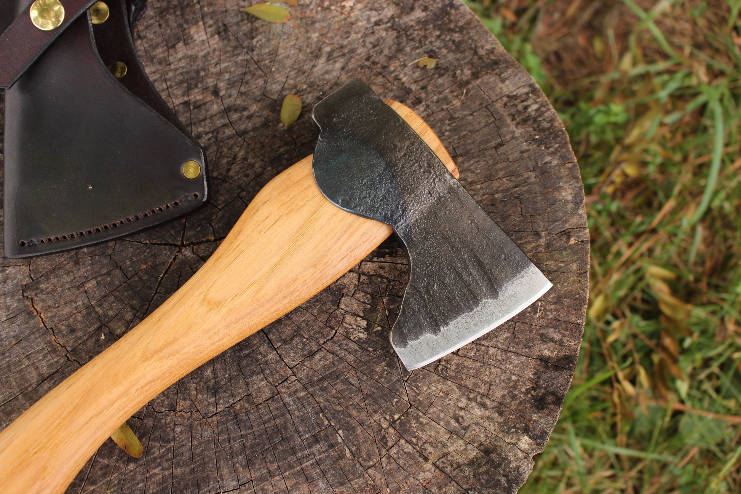 handmade, usa made, usa made axe, hatchet, chopping, wood chopping, outdoor, outdoorsman, survival, backwoodsman, hickory, axe made in america, axes made in the usa, ike bullington, wolf valley forge, valley forge, pack axe, back packing, camping, trail axe, hunting axe, trappers axe, camp axe, bush axe, belt axe, pack axe, leather shoulder rig, chopping axe, leather axe carrier, shoulder sling for axe, carpenter's axe, Wolf Valley Forge, Wolf Valley Forge axe release, Axe Wax, haversack, go back, man purse, man bag, canvas bag, reenactor, reenacting